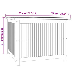 Boîte de rangement de jardin 75x75x58 cm bois massif d'acacia