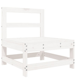 Salon de jardin 6 pcs Blanc Bois de pin massif
