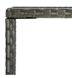 Table de bar de jardin Gris 70x70x110cm Résine tressée et verre