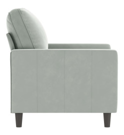 Fauteuil Gris clair 60 cm Velours