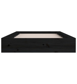 Cadre de lit Noir 120x190 cm Petit double Bois massif