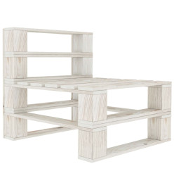 Salon de jardin palette 9 pcs Bois Blanc