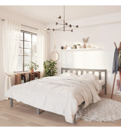 Cadre de lit Gris Bois de pin massif 120x190 cm Petit double