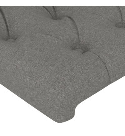 Cadre de lit avec tête de lit Gris foncé 200x200 cm Tissu
