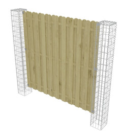 Poteaux de gabion de jardin 2 pcs Acier galvanisé 20x20x190 cm