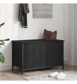 Banc de rangement noir 80x42,5x50 cm bois d'ingénierie