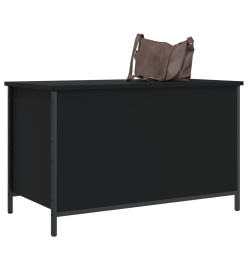 Banc de rangement noir 80x42,5x50 cm bois d'ingénierie