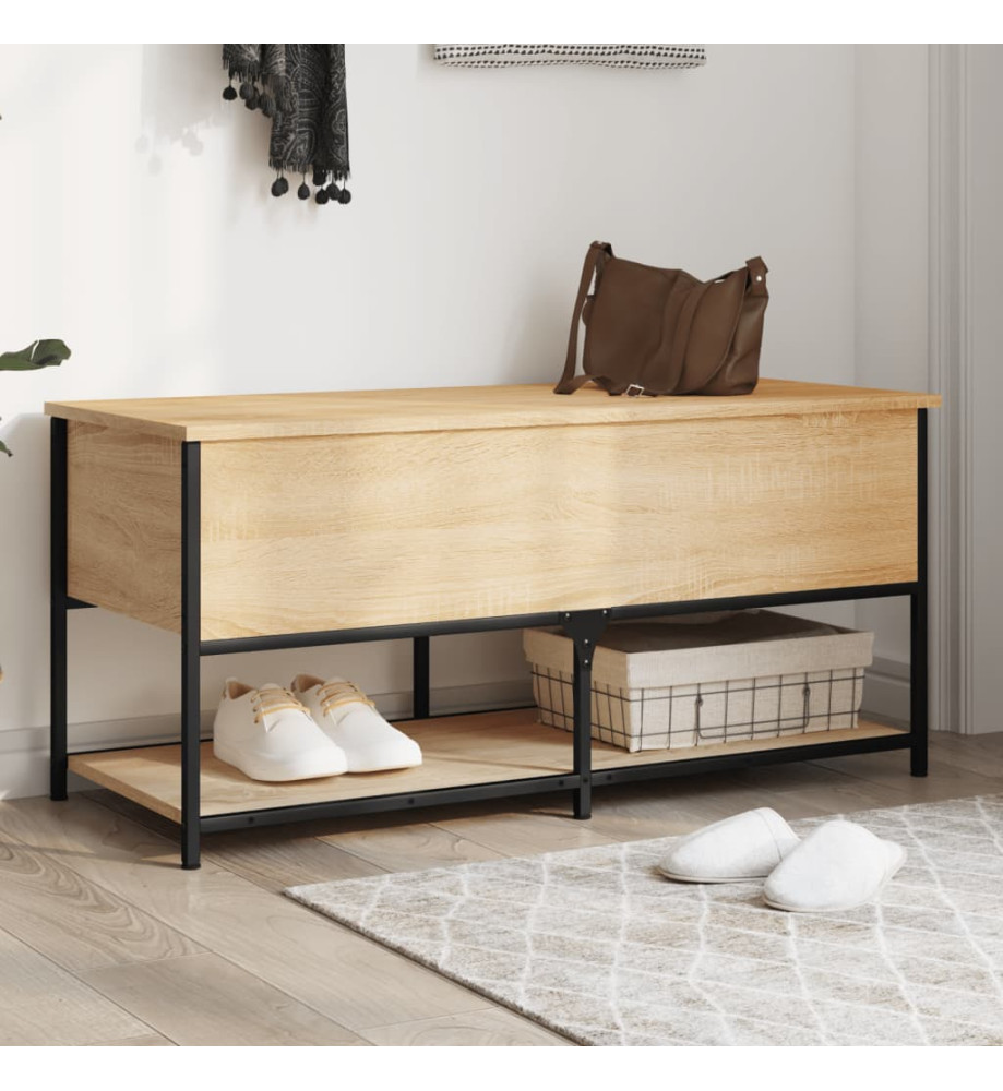 Banc de rangement chêne sonoma 100x42,5x47 cm bois d'ingénierie