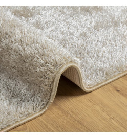 Tapis ISTAN à poils longs aspect brillant beige 200x280 cm