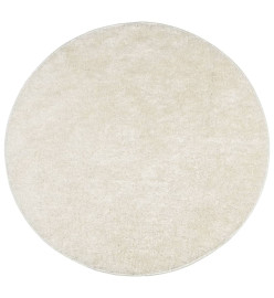 Tapis ISTAN à poils longs aspect brillant crème Ø 80 cm