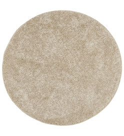 Tapis ISTAN à poils longs aspect brillant beige Ø 80 cm