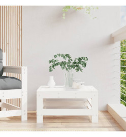 Repose-pied de jardin blanc bois de pin massif