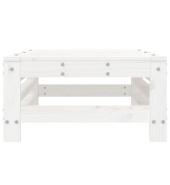 Repose-pied de jardin blanc bois de pin massif