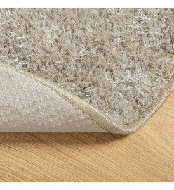 Tapis ISTAN à poils longs aspect brillant beige Ø 160 cm