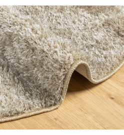 Tapis ISTAN à poils longs aspect brillant beige Ø 160 cm