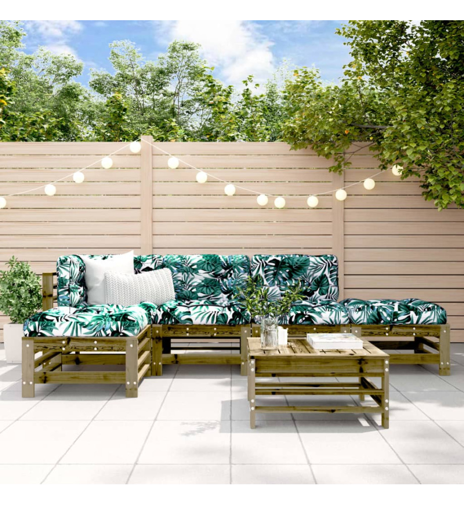 Salon de jardin 6 pcs bois de pin imprégné Salon de jardin 6 pcs bois de pin imprégné