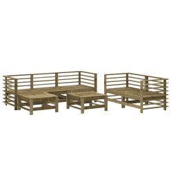 Salon de jardin 7 pcs bois de pin imprégné
