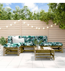 Salon de jardin 6 pcs bois de pin imprégné