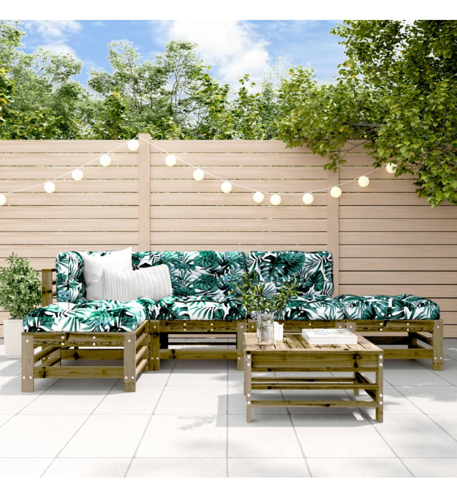 Salon de jardin 6 pcs bois de pin imprégné Salon de jardin 6 pcs bois de pin imprégné