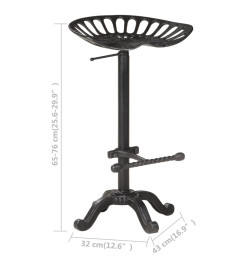 Tabouret de bar Noir Fonte