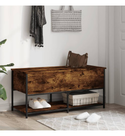 Banc de rangement chêne fumé 100x42,5x47 cm bois d'ingénierie