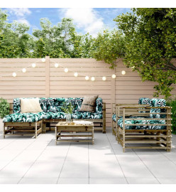 Salon de jardin 7 pcs bois de pin imprégné