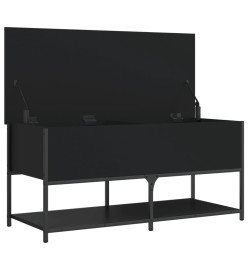 Banc de rangement noir 100x42,5x47 cm bois d'ingénierie