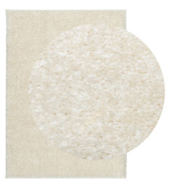 Tapis ISTAN à poils longs aspect brillant crème 200x280 cm