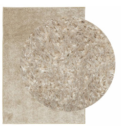 Tapis ISTAN à poils longs aspect brillant beige 120x170 cm