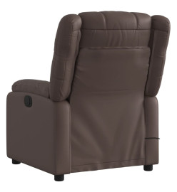 Fauteuil de massage inclinable électrique marron similicuir