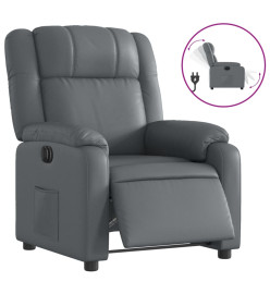 Fauteuil inclinable électrique Gris Similicuir