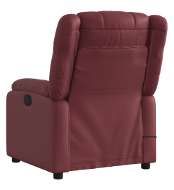 Fauteuil de massage inclinable électrique rouge bordeaux