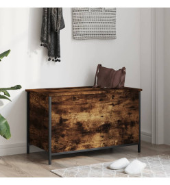 Banc de rangement chêne fumé 80x42,5x50 cm bois d'ingénierie