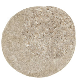 Tapis ISTAN à poils longs aspect brillant beige Ø 100 cm