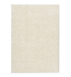 Tapis ISTAN à poils longs aspect brillant crème 160x230 cm