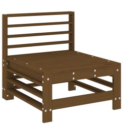 Salon de jardin 9 pcs Marron miel Bois de pin massif