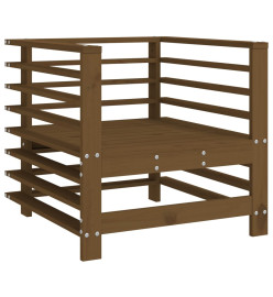 Salon de jardin 7 pcs Marron miel Bois de pin massif