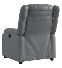 Fauteuil de massage inclinable électrique gris similicuir