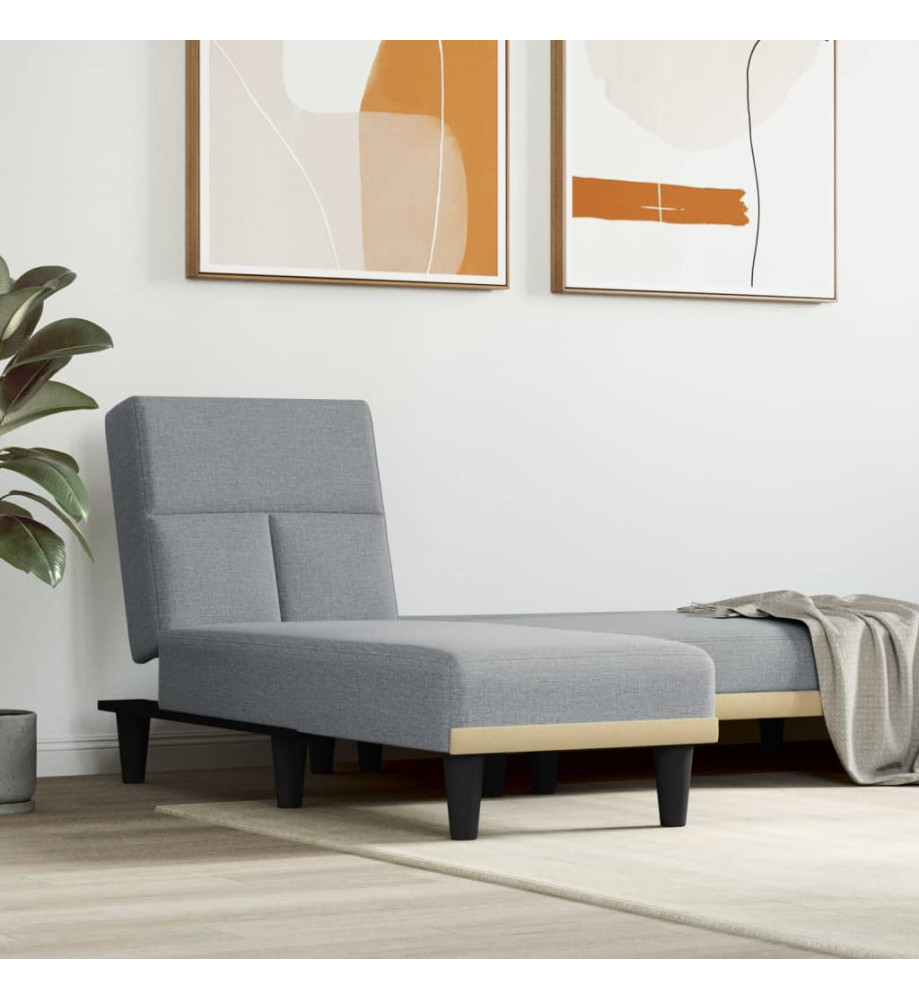 Chaise longue gris clair tissu Chaise longue gris clair tissu