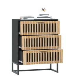 Buffet noir 60x30x75 cm bois d'ingénierie