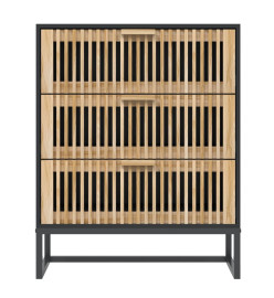 Buffet noir 60x30x75 cm bois d'ingénierie