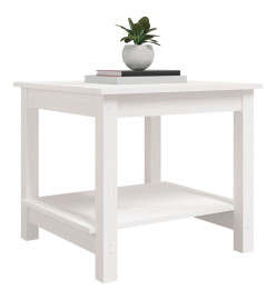Table basse Blanc 50x50x45 cm Bois massif de pin