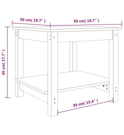 Table basse Blanc 50x50x45 cm Bois massif de pin