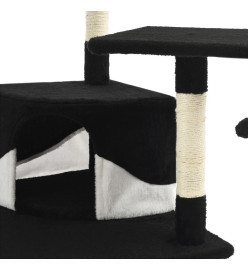 Arbre à chat avec griffoirs en sisal 203 cm Noir et Blanc