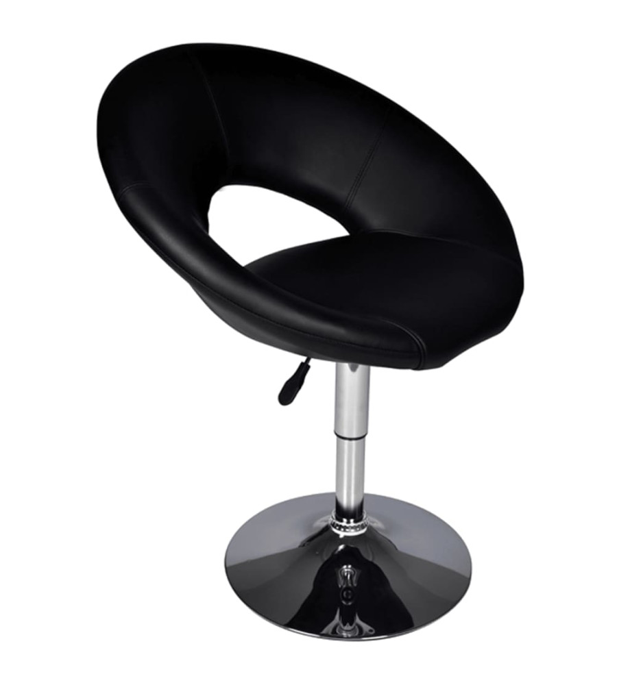 Tabouret de bar noir similicuir