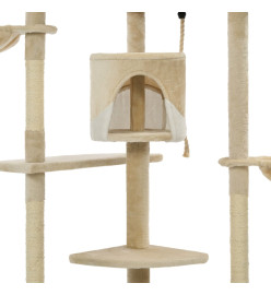 Arbre à chat avec griffoirs en sisal 203 cm Beige et Blanc