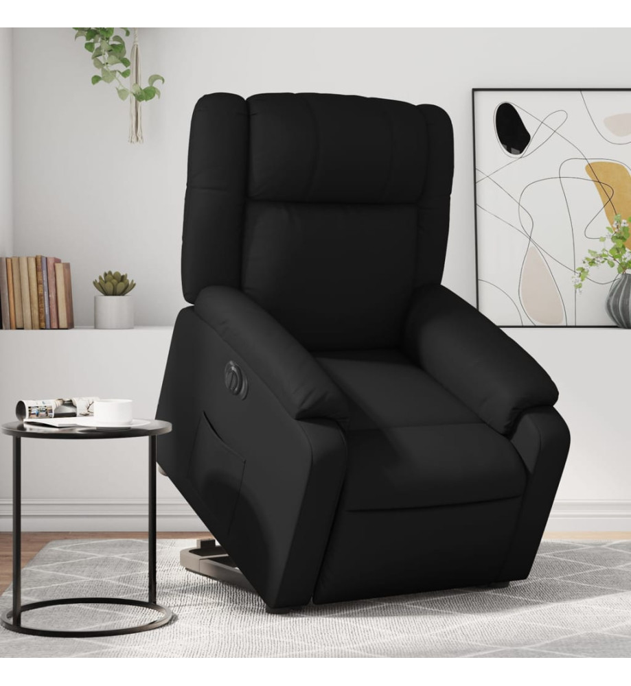 Fauteuil inclinable électrique noir similicuir