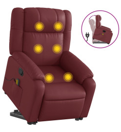 Fauteuil inclinable de massage Rouge bordeaux Similicuir