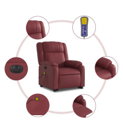 Fauteuil inclinable de massage électrique rouge bordeaux