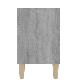 Meuble TV avec pieds en bois massif Sonoma gris 103,5x30x50 cm